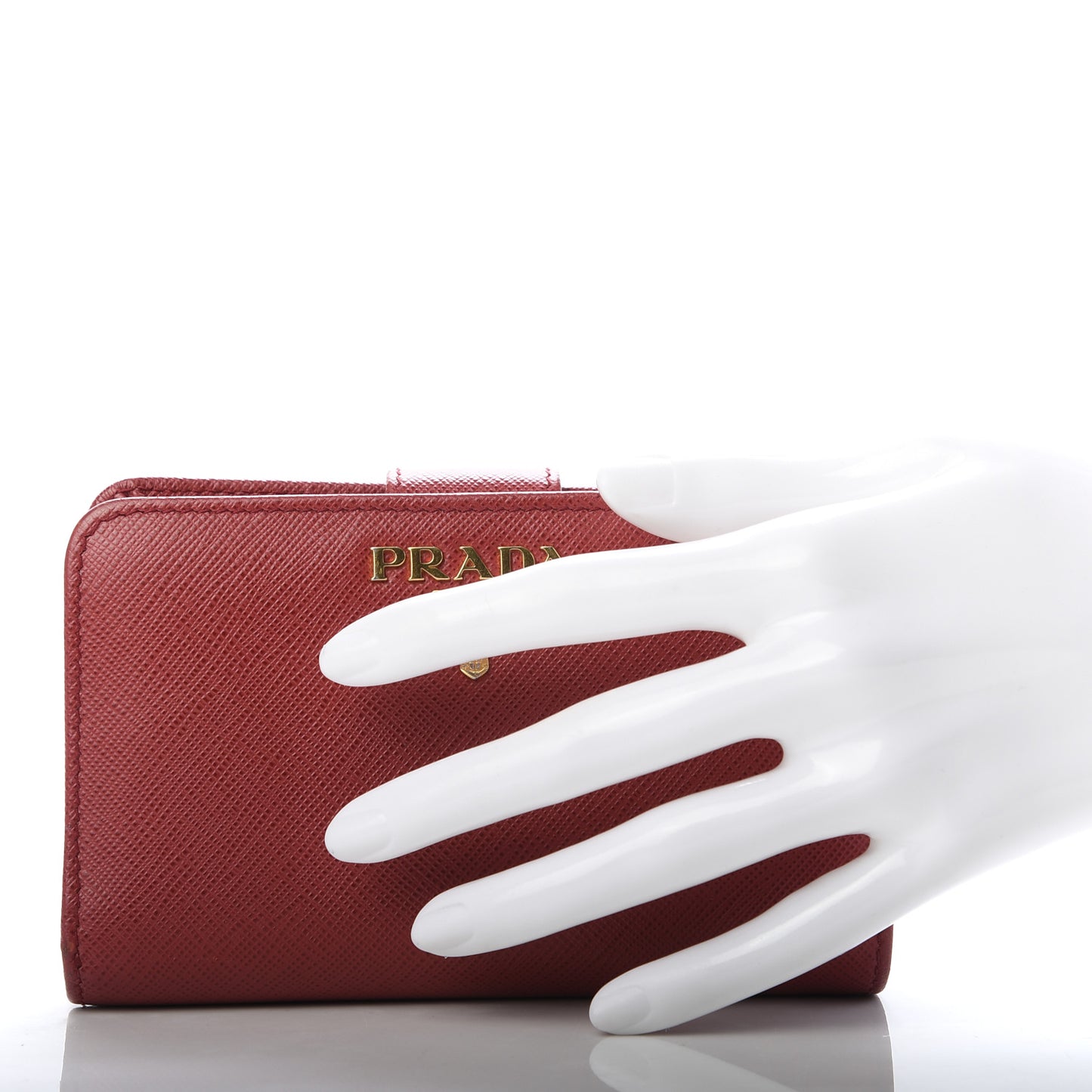 Saffiano Metal Compact Wallet Fuoco