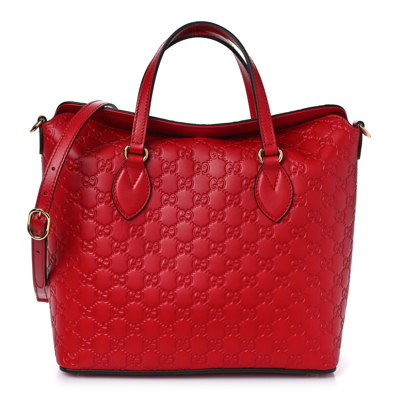 Gucci Guccissima Linea A Foldover Tote Red 1 of 9