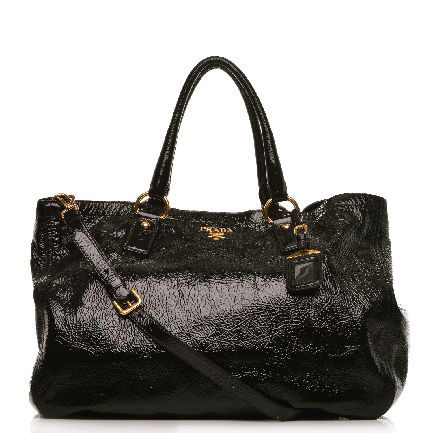 Prada Vernice Naplak Tote Black 1 of 8