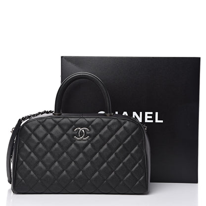 Chanel Caviar Quilted Large Coco Handle Bowling Bag Black 12 of 12