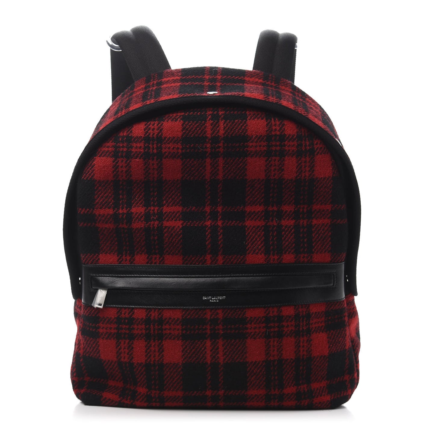 Wool Tartan City Backpack Red Black