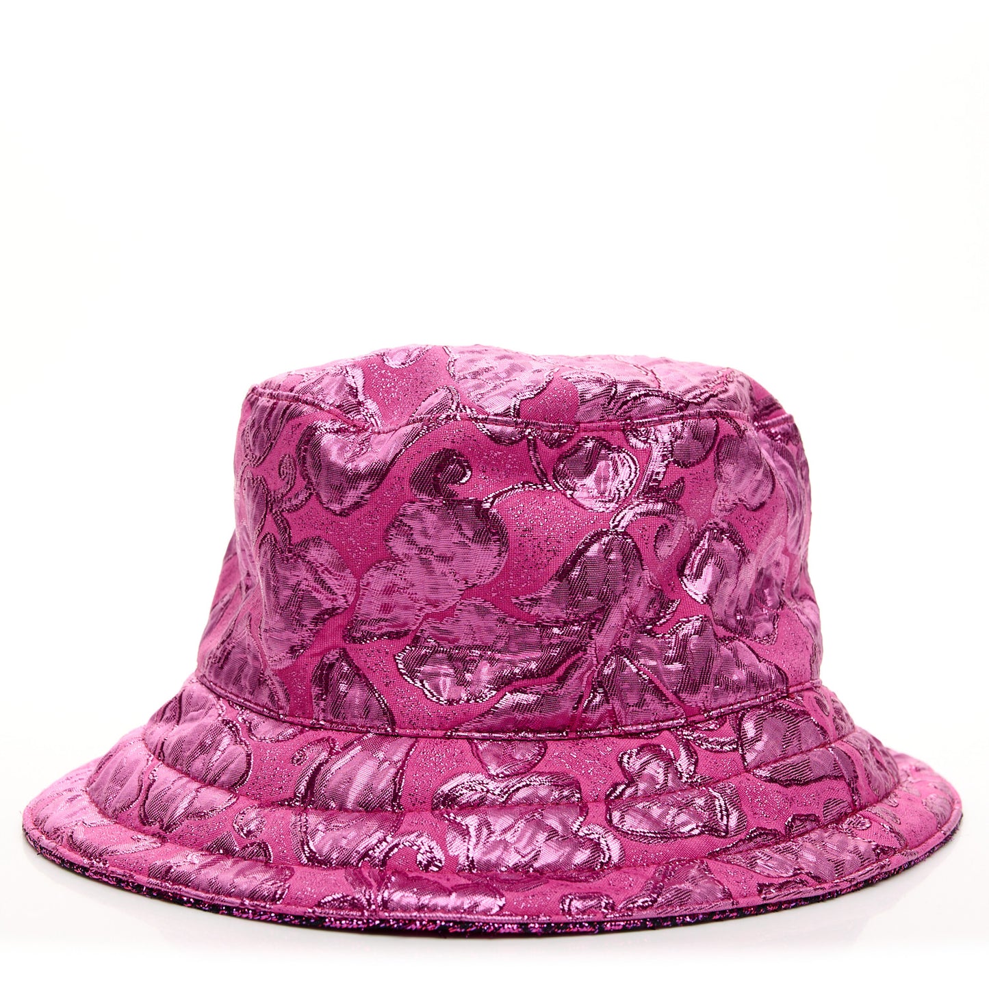 Canvas Lame GG Monogram Reversible Bucket Hat S Fuxia Pink