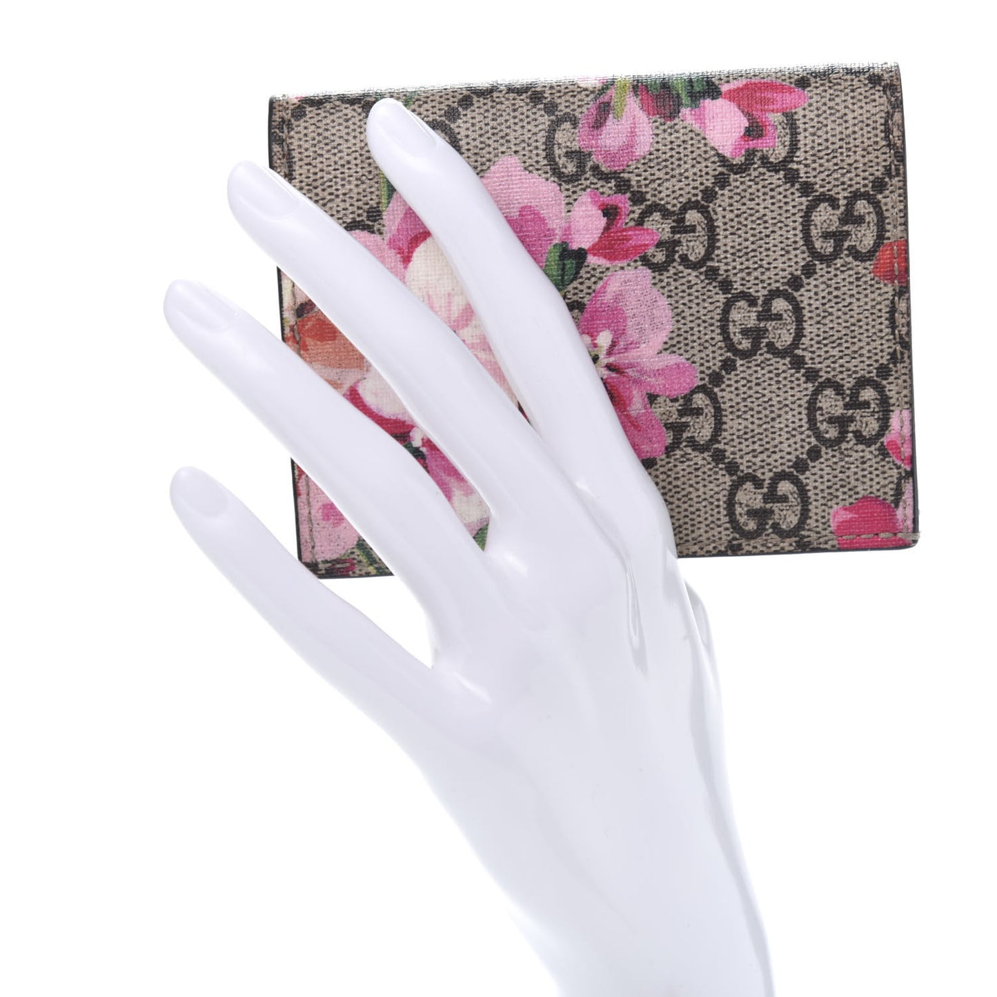 GG Supreme Monogram Blooms Card Case Beige Multicolor Dry Rose