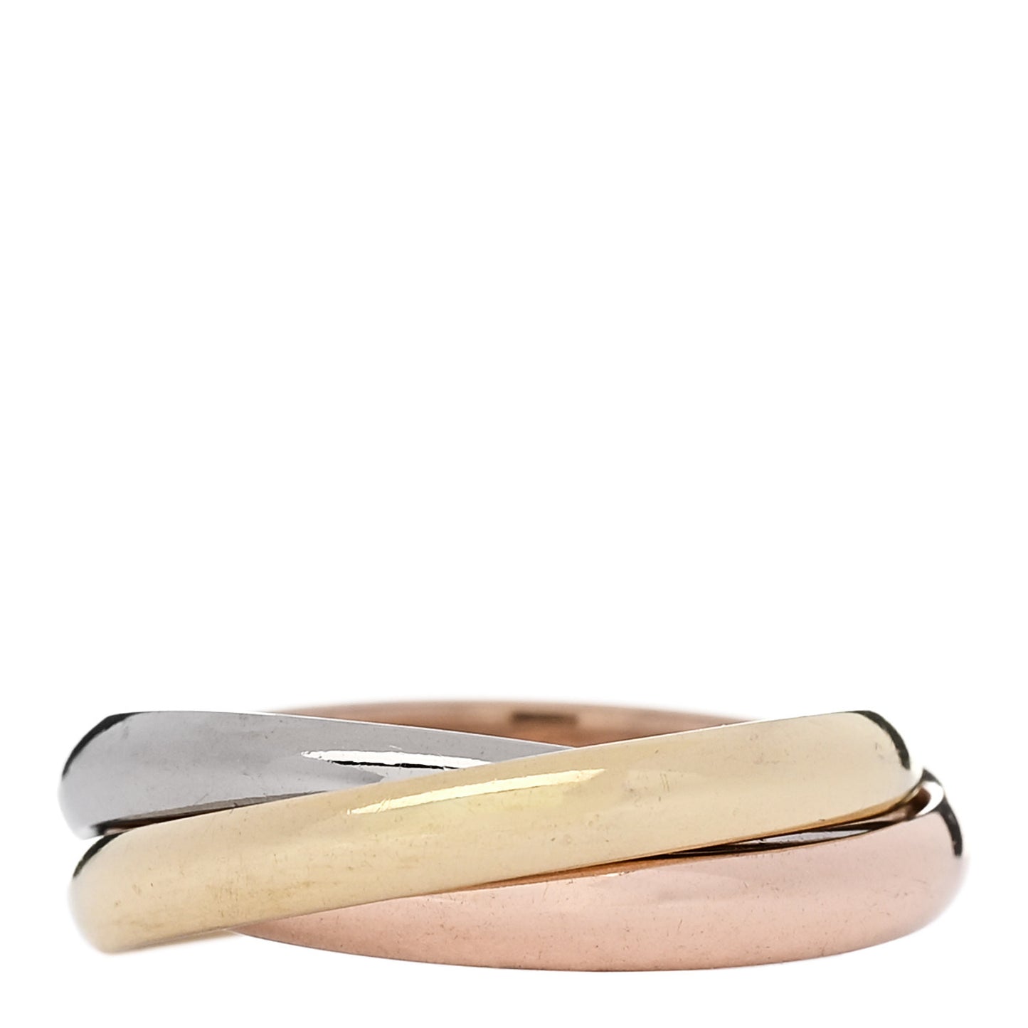 18K Pink Yellow White Gold Small Trinity Ring 48 4.5