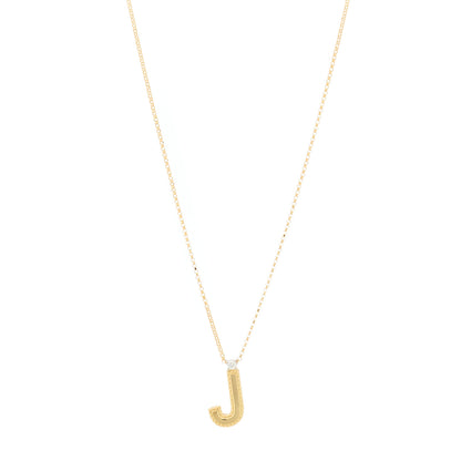 Roberto Coin 18K Yellow Gold Diamond Princess Block Letter J Pendant Necklace 1 of 5