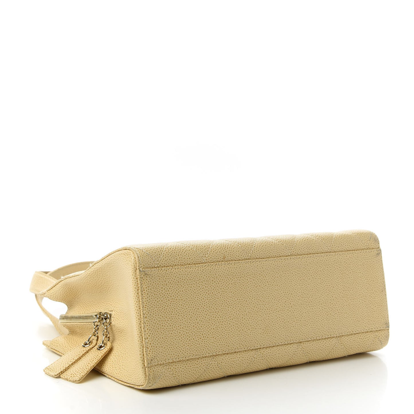 Caviar Quilted Top Handle Bag Beige