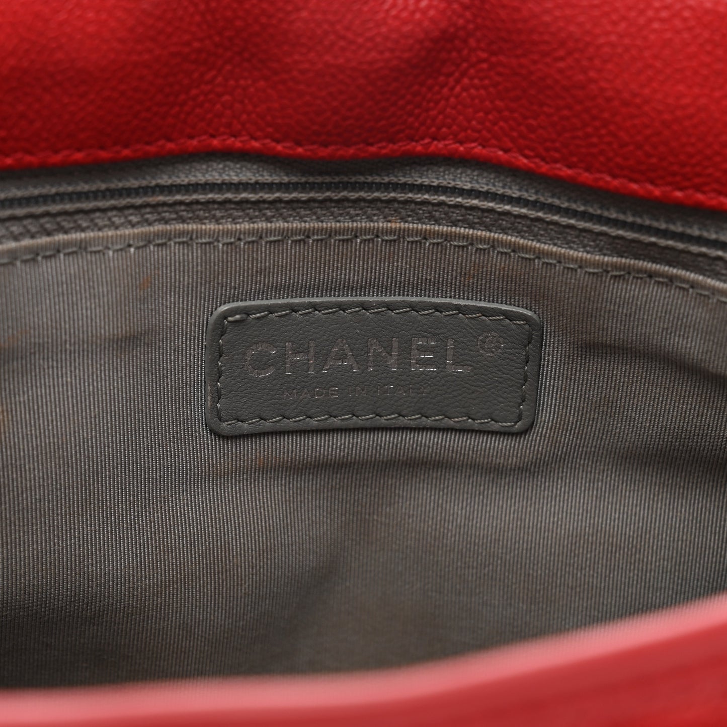 Caviar Quilted Large French Riviera Flap Red