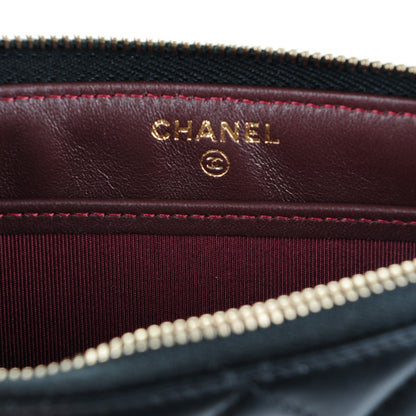 Chanel Lambskin Quilted Zip Pouch Black 6 of 8