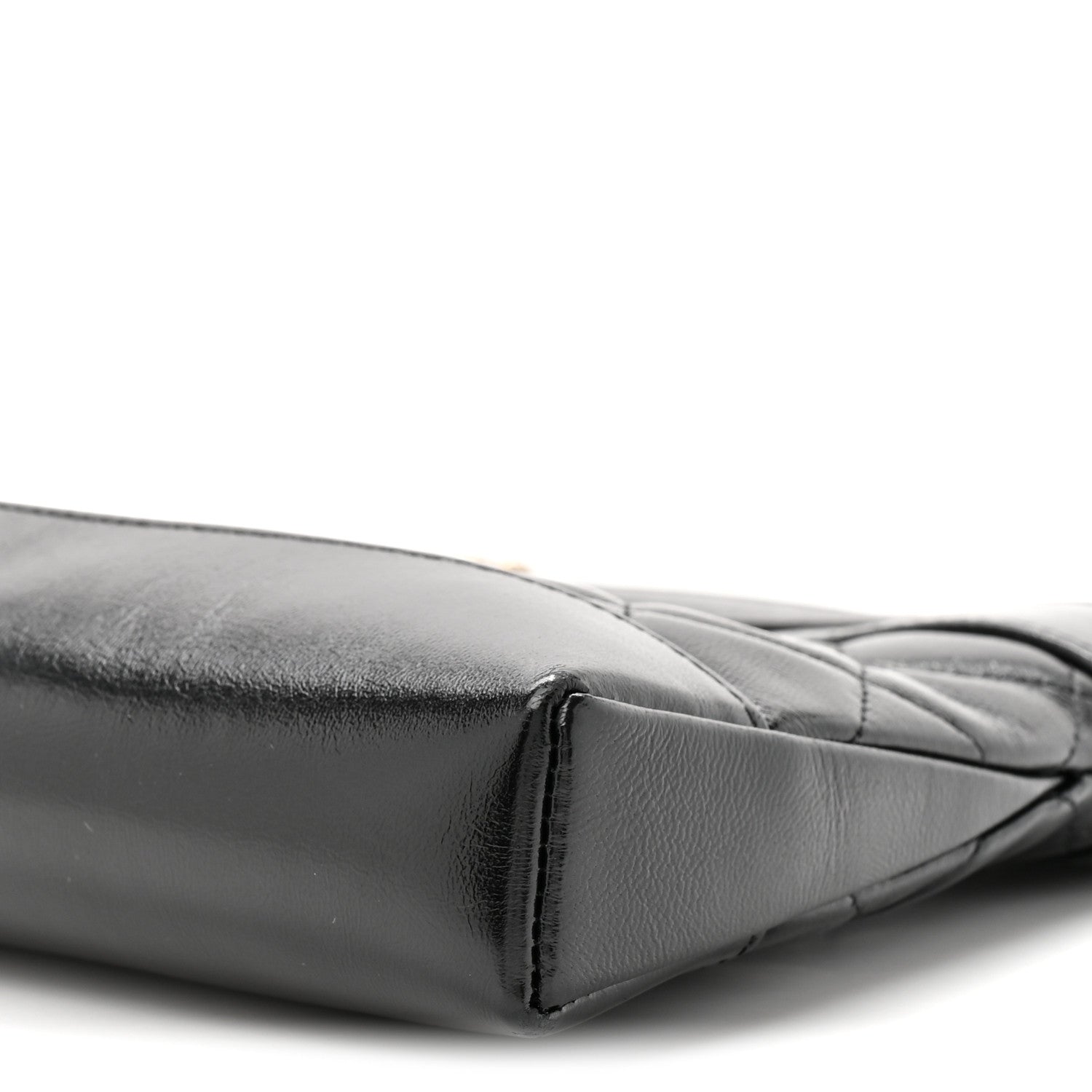 Chanel Shiny Crumpled Calfskin Quilted Nano 31 Shopping Bag Black 9 of 11