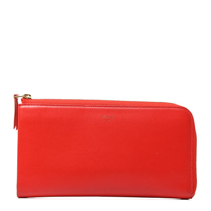 Celine Smooth Calfskin Large Half Zip Multifunction Wallet Red 1 of 3