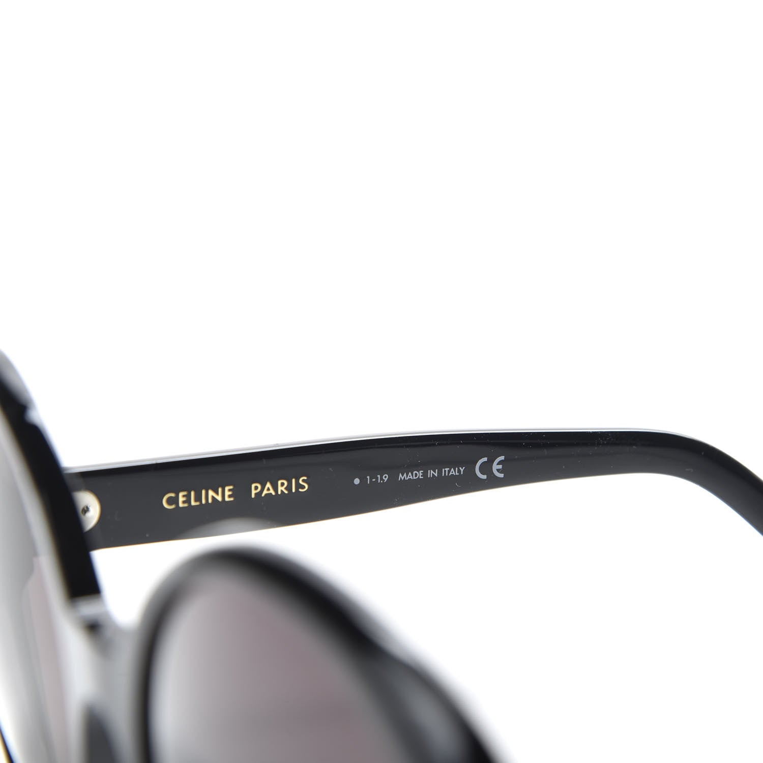 Celine Acetate Polarized Oval Sunglasses CL 400651 Black 5 of 6