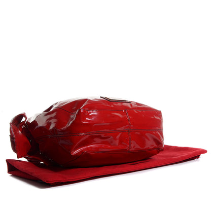 Valentino Garavani Patent Lacca Small Nuage Bow Hobo Red 4 of 8