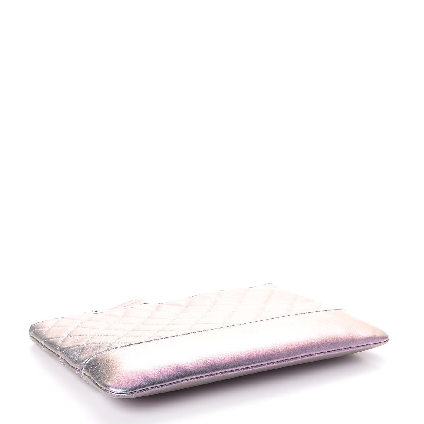 Iridescent Lambskin Quilted Medium Gabrielle Cosmetic Case Light Purple