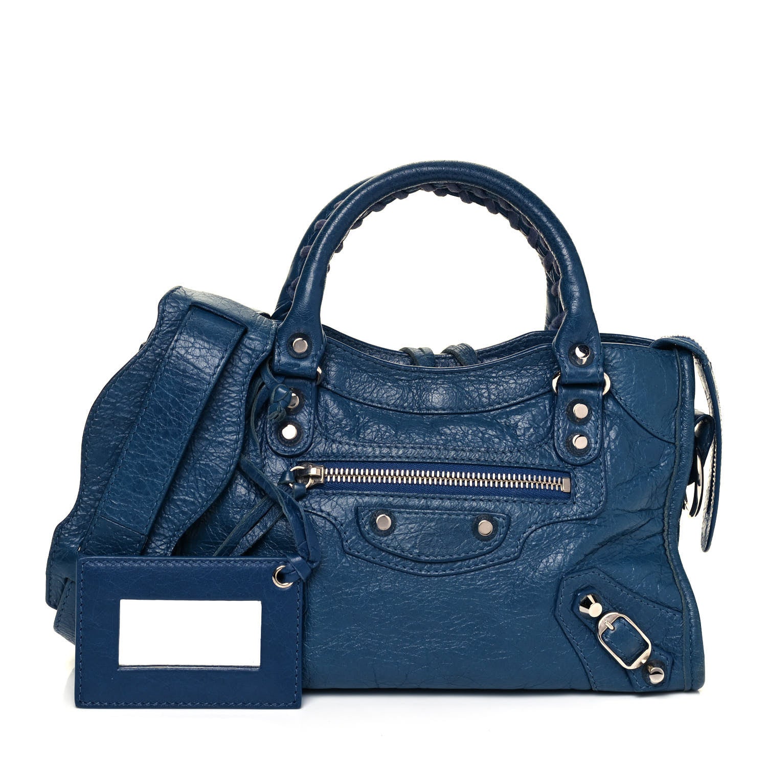 Balenciaga Agneau Classic Silver Hardware Mini City Bleu Profond 1 of 9