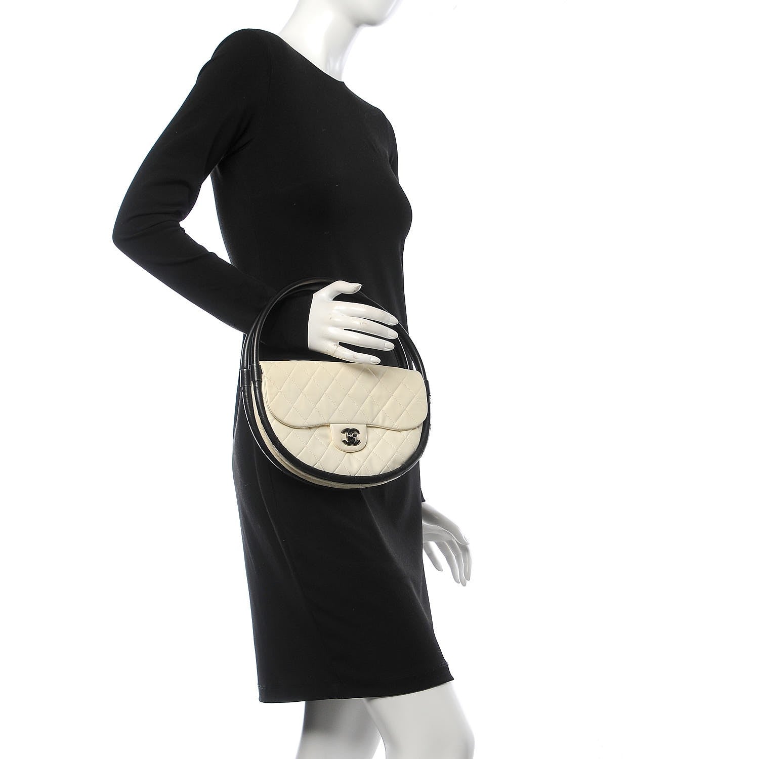 Chanel Quilted Lambskin Small Hula Hoop Flap Ivory 2 of 7