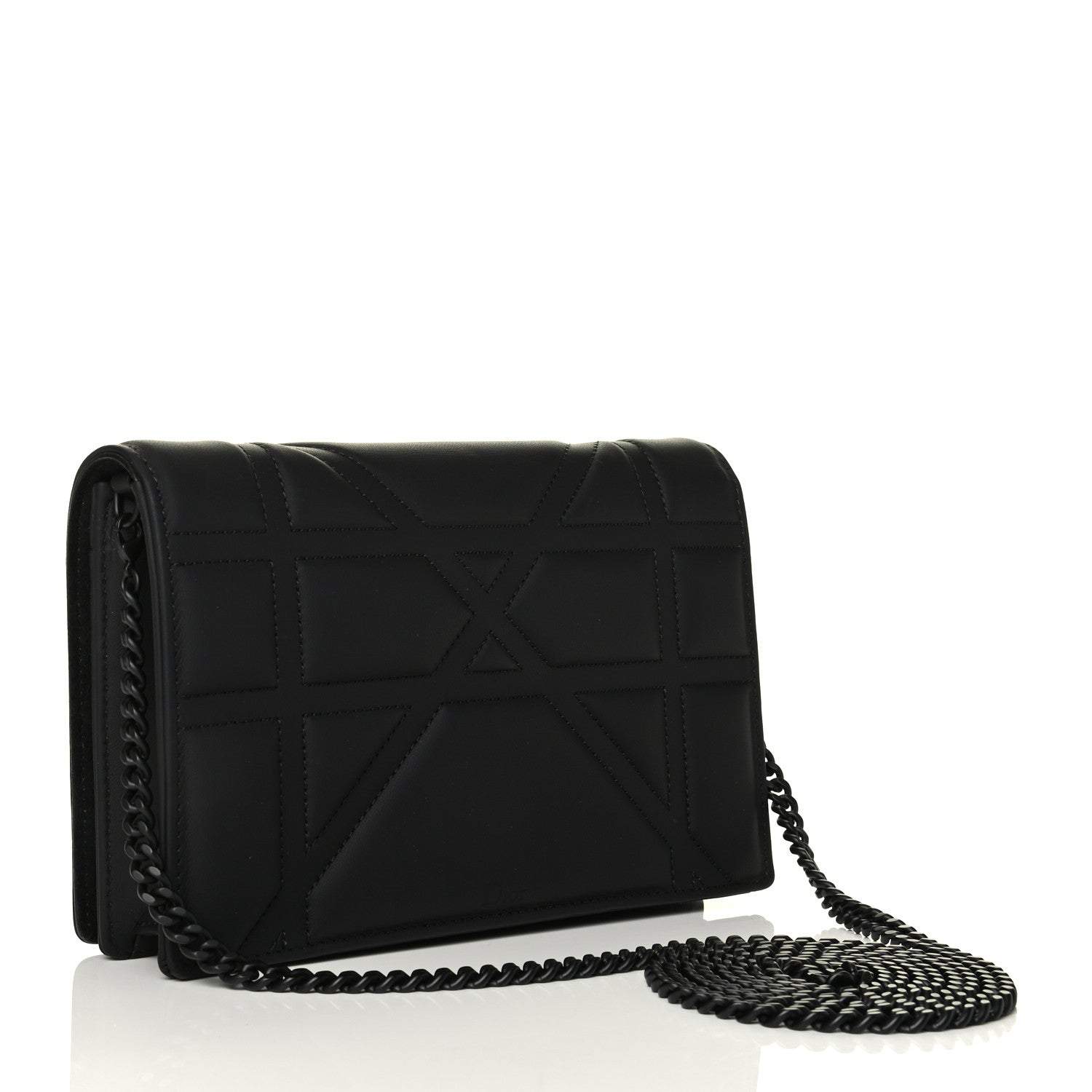 Christian Dior Ultra Matte Calfskin Diorama Wallet on Chain Pouch Black 2 of 5