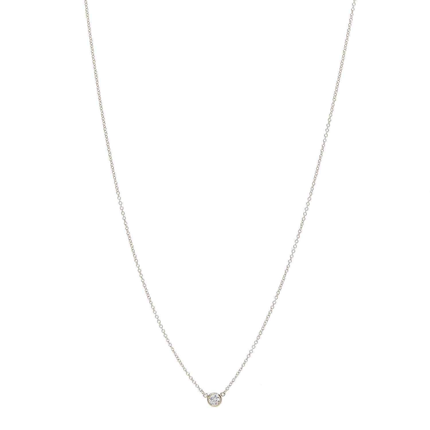 Tiffany 18K Yellow Gold Diamond .14ct Elsa Peretti Diamonds by the Yard Pendant Necklace 1 of 6
