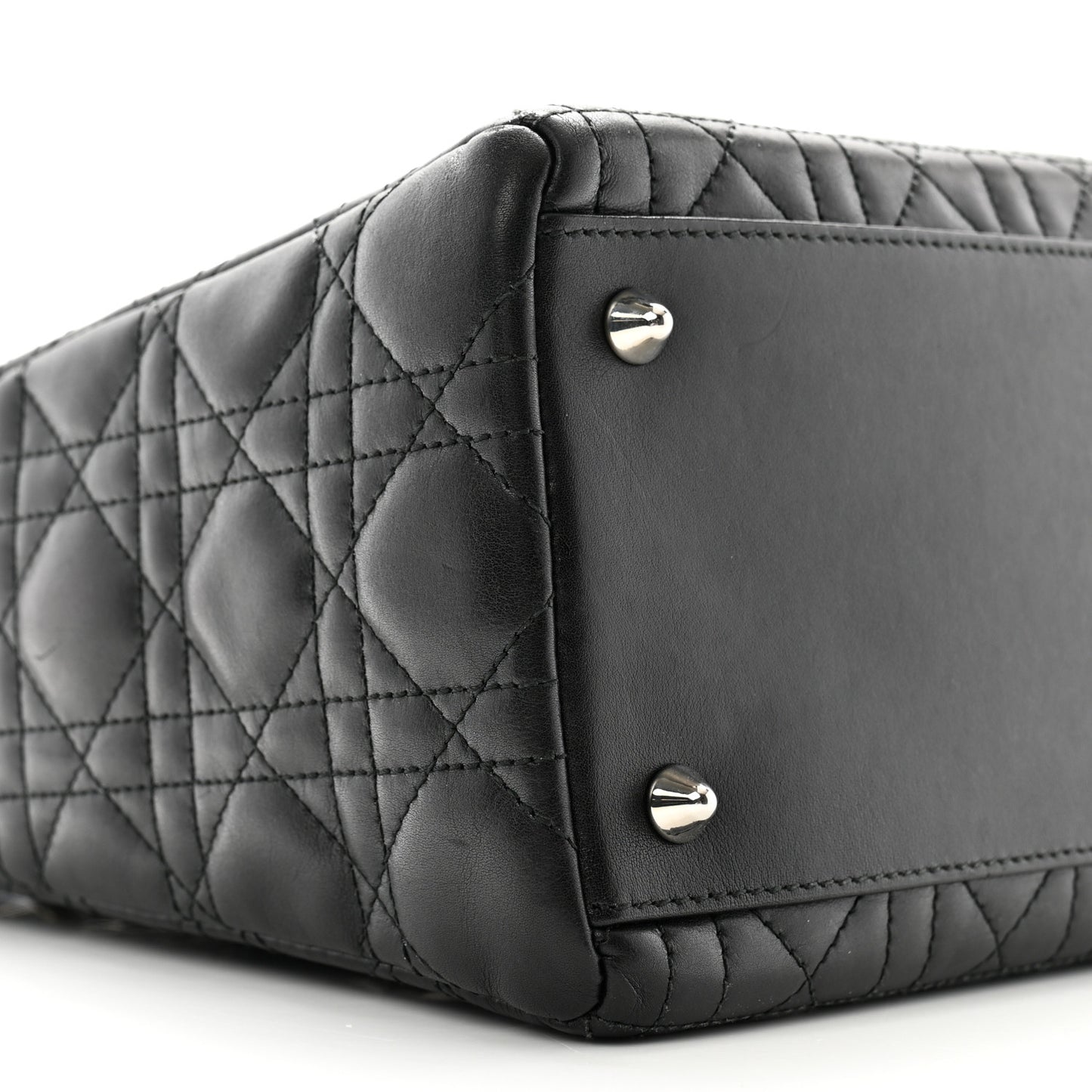 Lambskin Cannage Bow Medium Lady Dior Black
