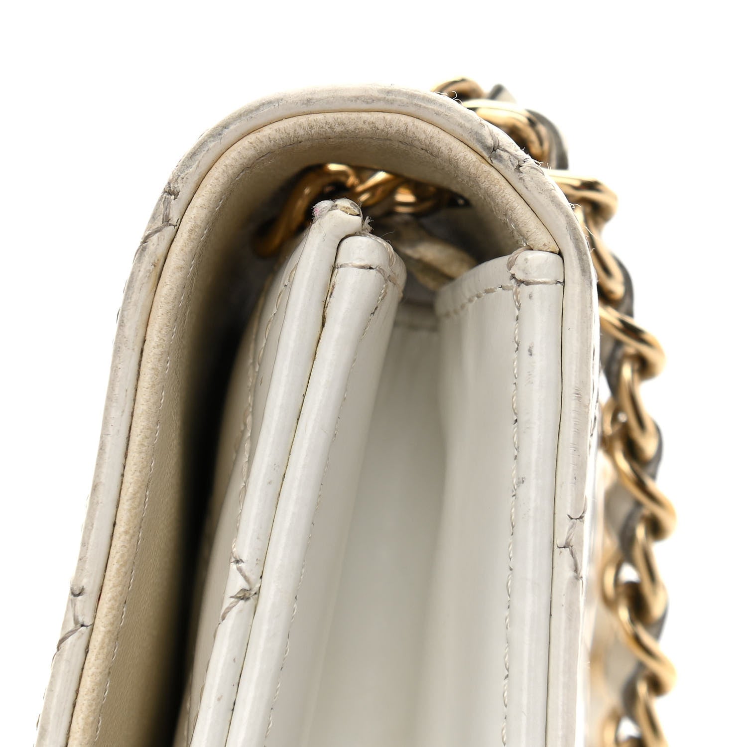 Chanel Lambskin Stitched Small Single Flap White 14 of 17