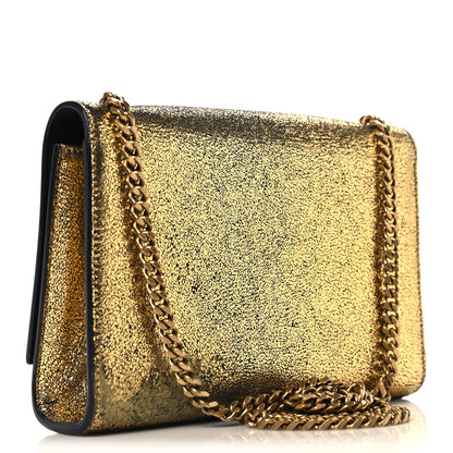 Saint Laurent Metallic Calfskin Small Classic Monogram Kate Tassel Satchel Gold 3 of 10