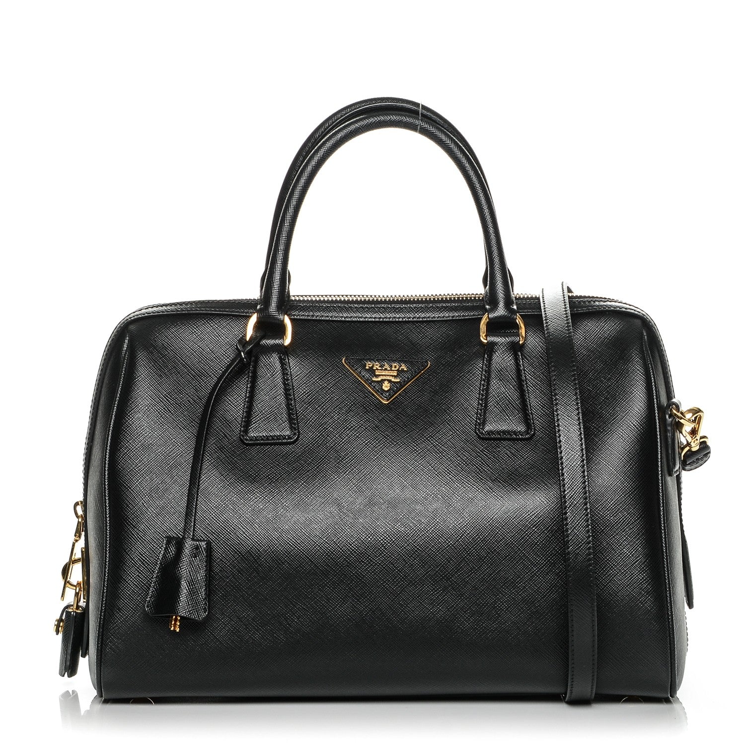 Prada Saffiano Lux Bowler Black 1 of 7