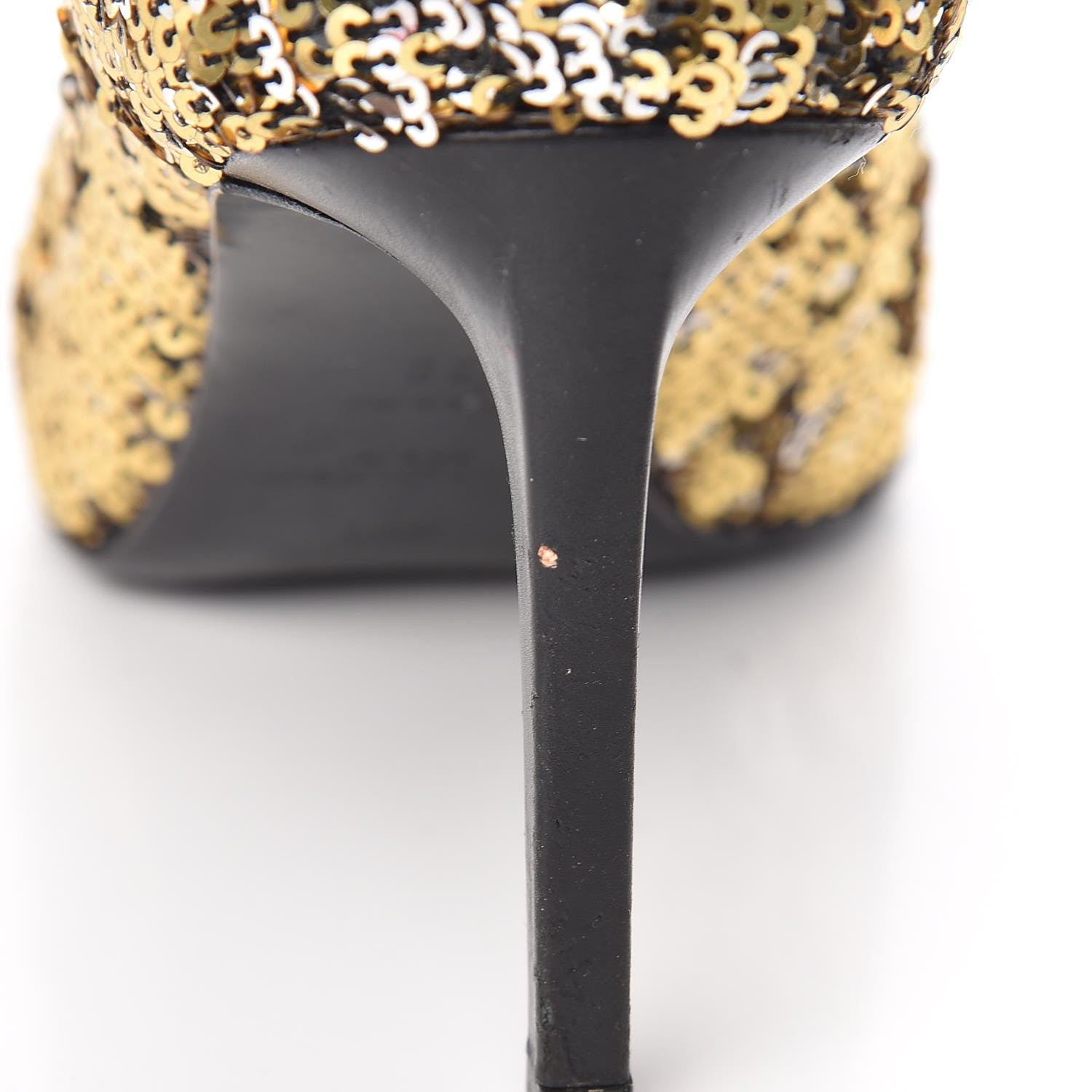 Saint Laurent Sequin Paris 80 Pumps 39 Gold Silver 16 of 16