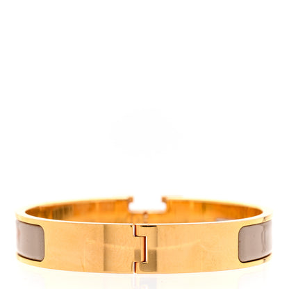 Hermes Enamel Narrow Clic Clac H Bracelet GM Marron Glace 3 of 5