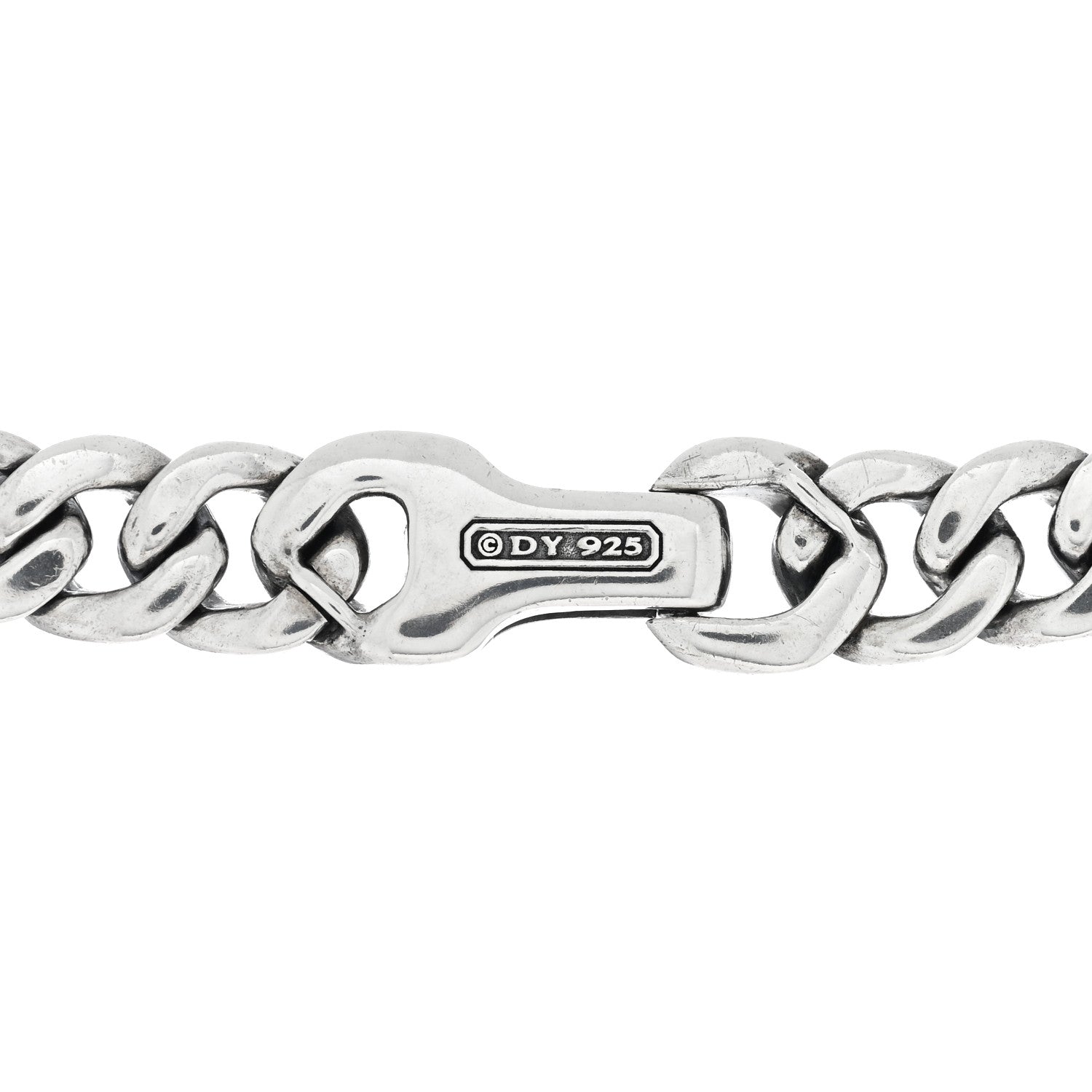 David Yurman Sterling Silver 8mm Curb Chain Necklace 24" 4 of 4