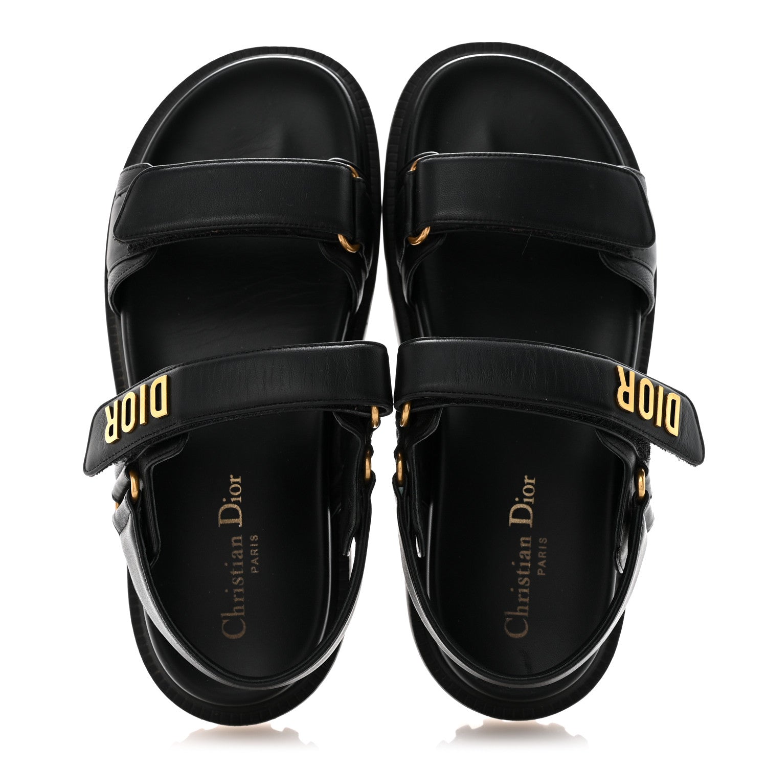 Christian Dior Lambskin Dioract 10mm Slide Sandals 39.5 Black 2 of 10