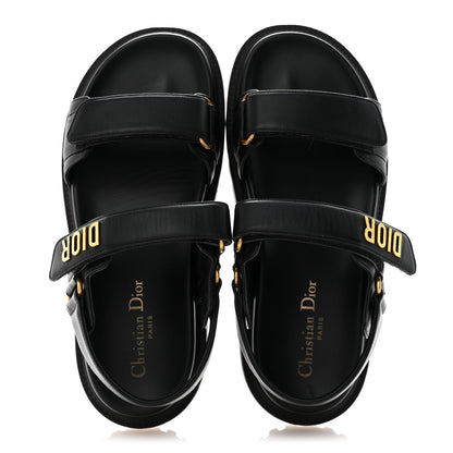 Christian Dior Lambskin Dioract 10mm Slide Sandals 39.5 Black 2 of 10
