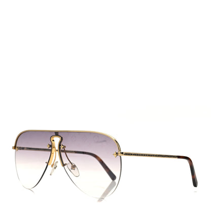 Louis Vuitton Grease Mask Sunglasses Z1469U Gold 1 of 10