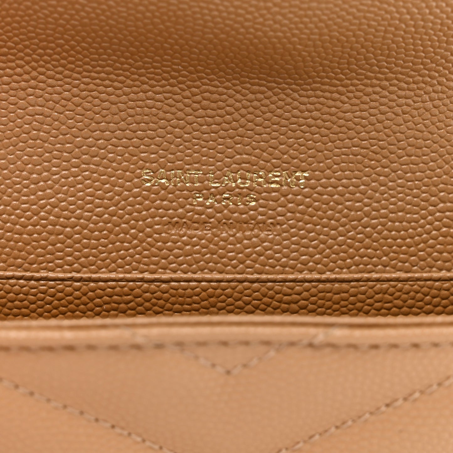 Grain De Poudre Matelasse Chevron Small Monogram Envelope Wallet Dune