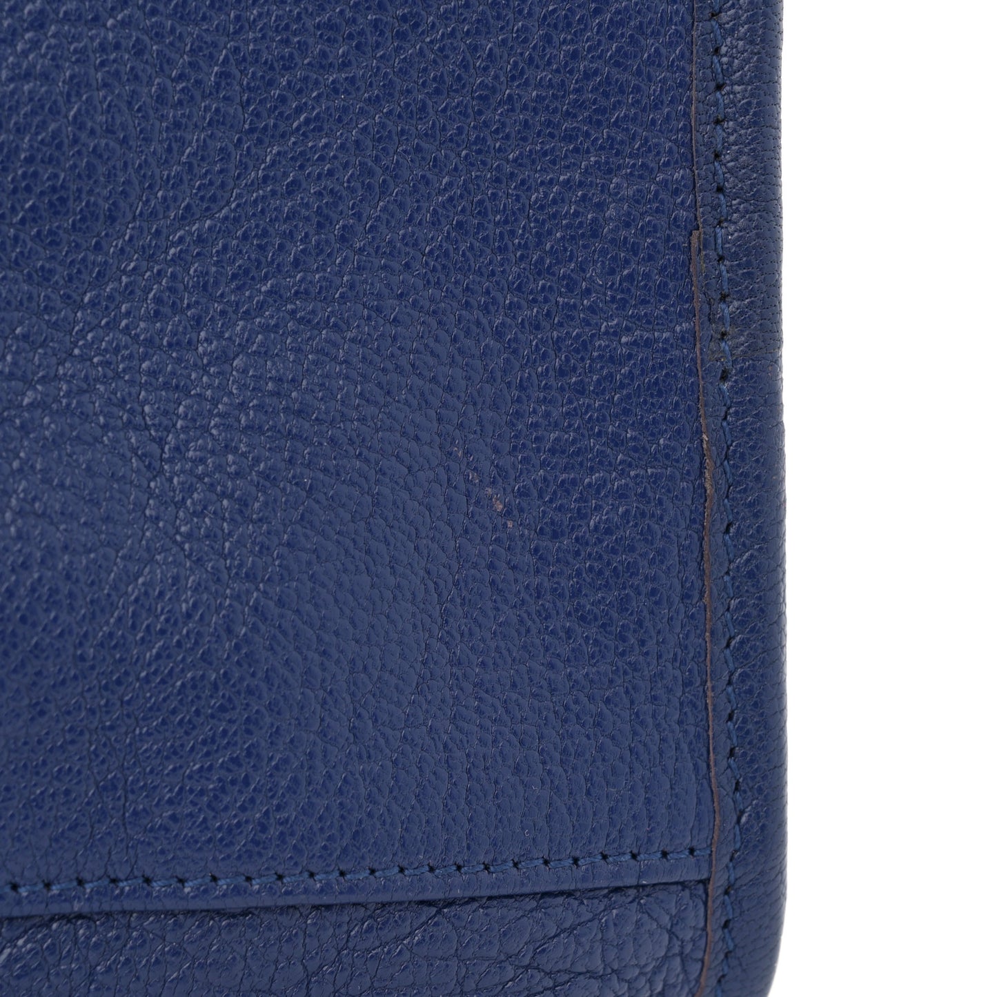 Chevre Gold Metallic Edge Hardware City Bleu Roi