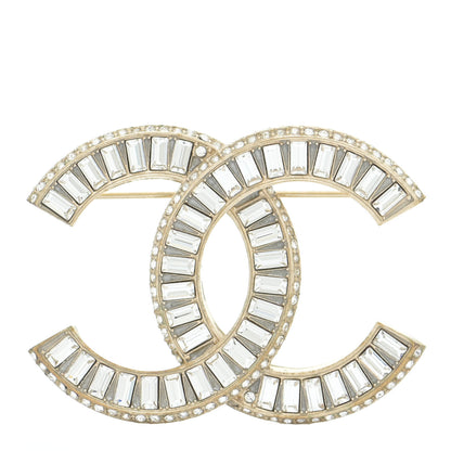 Chanel Baguette Crystal CC Brooch Gold 1 of 6
