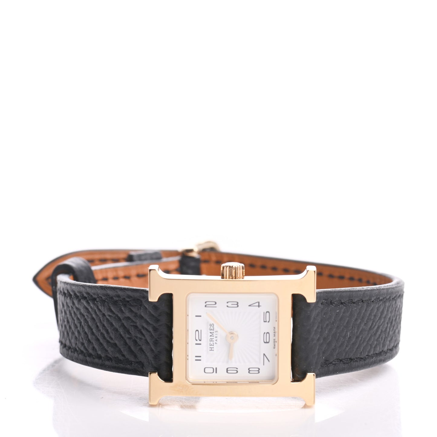 Stainless Steel Epsom 17.2mm Heure H Hour Quartz Watch Noir