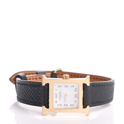 Hermes Stainless Steel Epsom 17.2mm Heure H Hour Quartz Watch Noir 2 of 8
