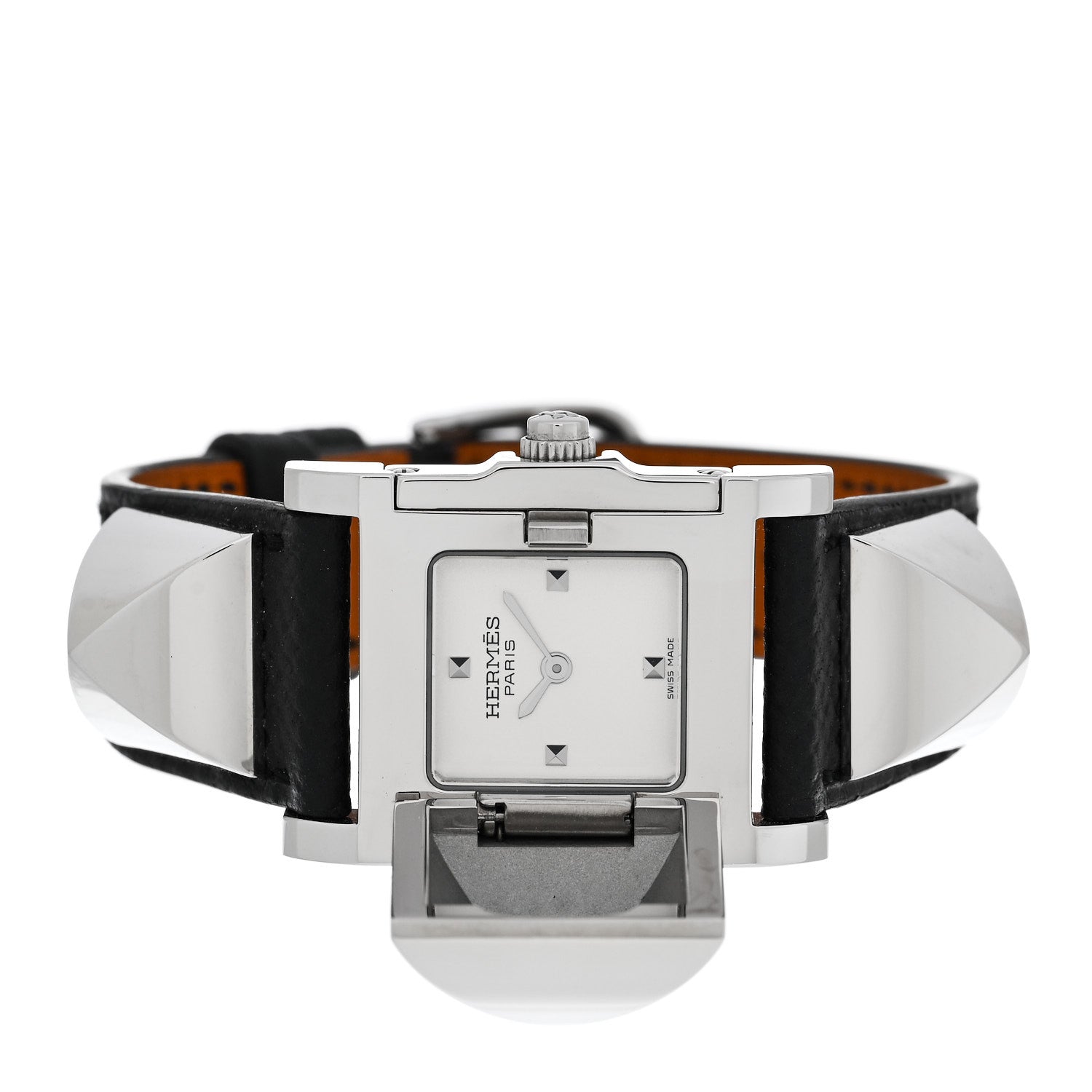 Hermes Stainless Steel Epsom 23mm Medor Quartz Watch Noir 3 of 5