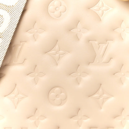 Louis Vuitton Lambskin Embossed Monogram Coussin MM Beige 10 of 15