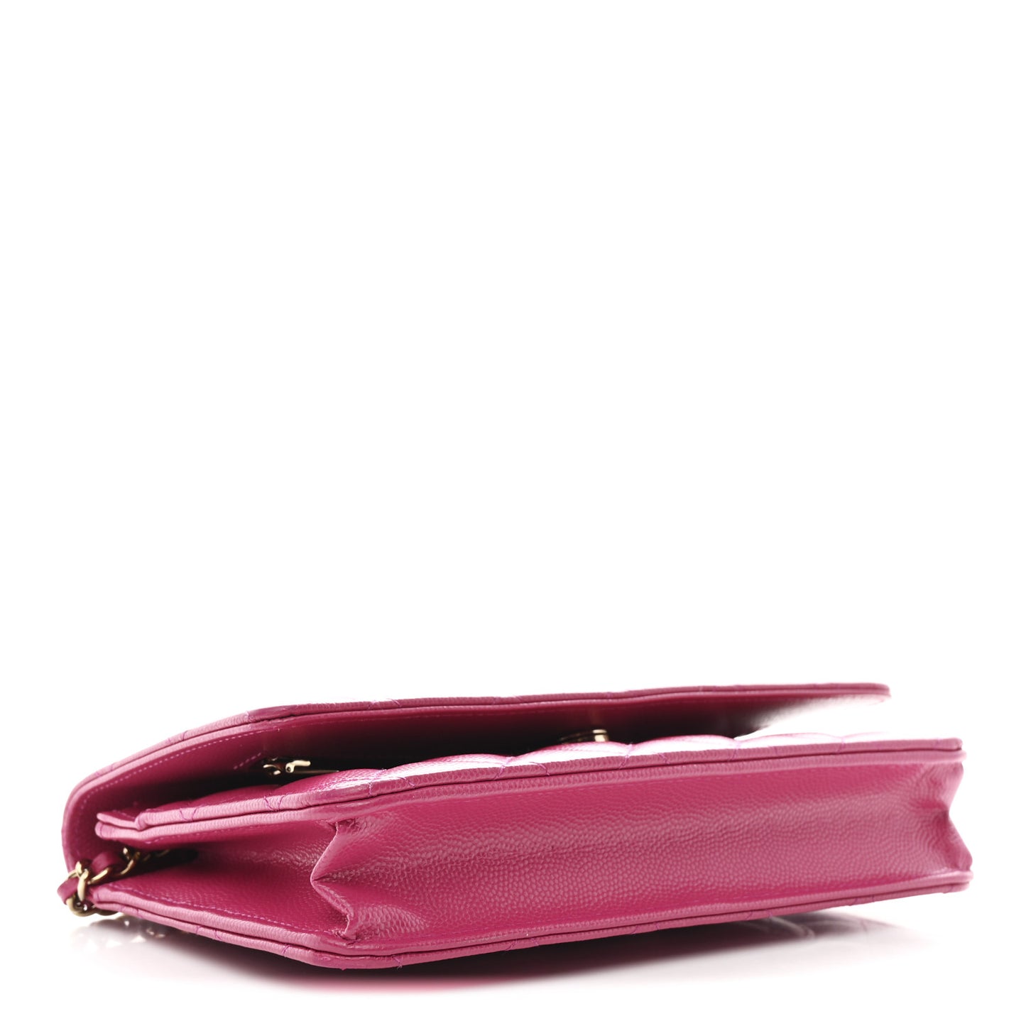 Caviar Quilted Wallet On Chain WOC Dark Pink