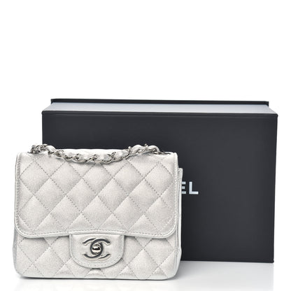 Chanel Metallic Lambskin Quilted Mini Square Flap Silver 9 of 9