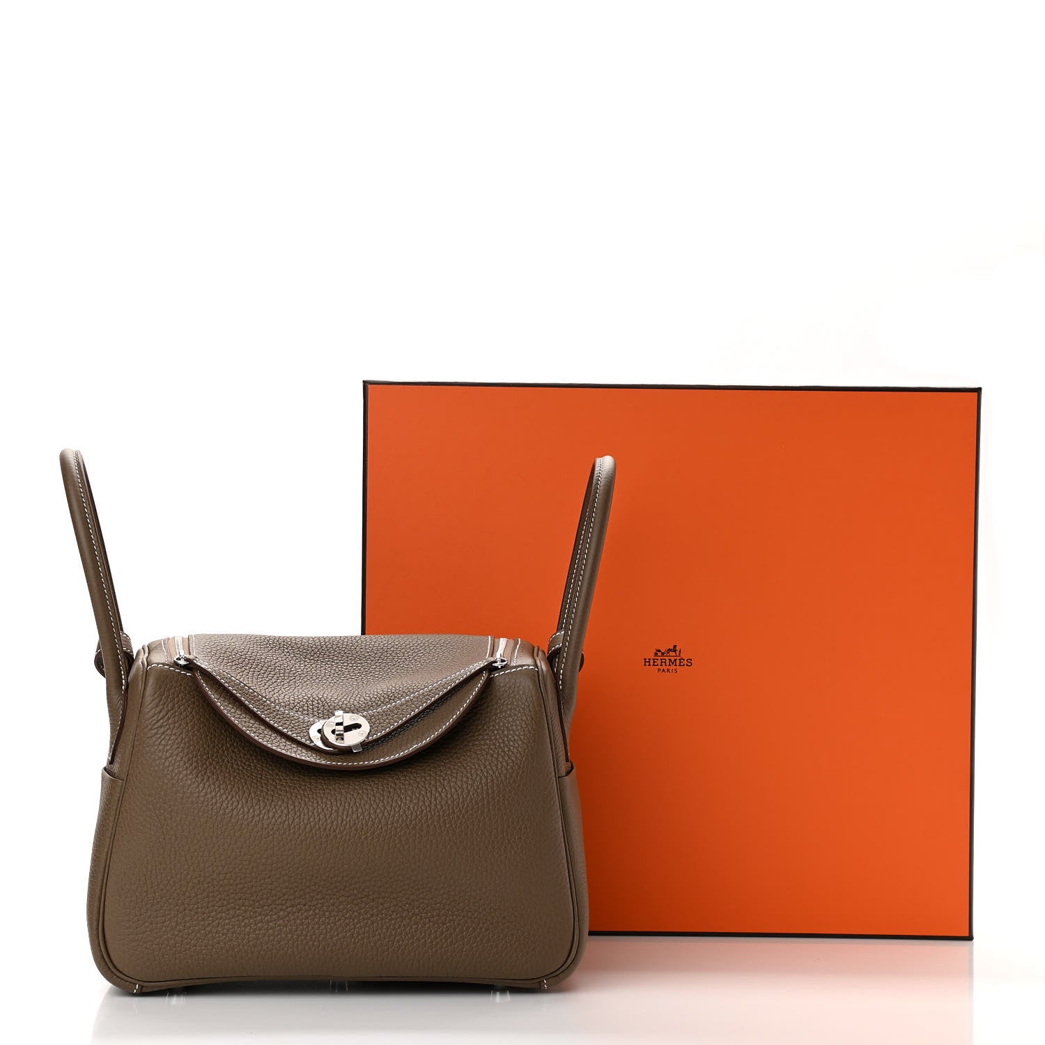 Hermes Taurillon Clemence Lindy 26 Etoupe 10 of 10