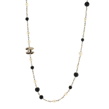 Chanel Pearl Beaded CC Long Necklace Black 1 of 4