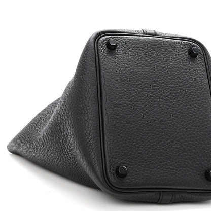 Hermes Taurillon Clemence Monochrome Picotin Lock 18 PM Black 8 of 9