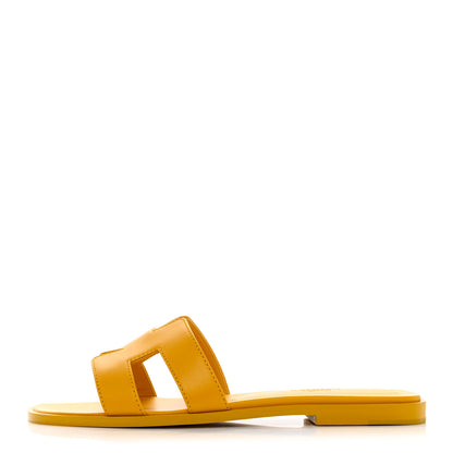 Hermes Calfskin Oran Sandals 36 Jaune Citron 1 of 9