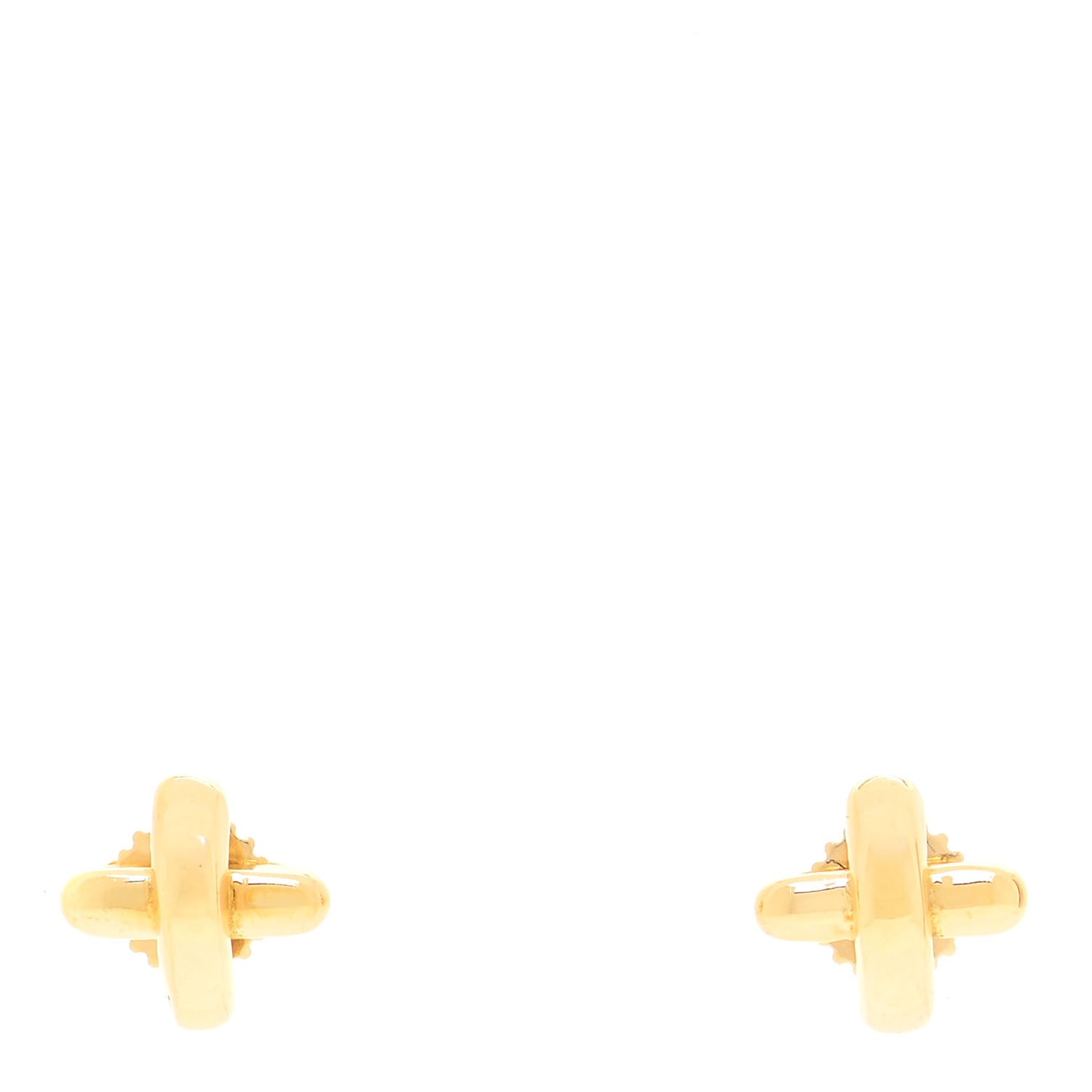 18K Yellow Gold 7.5mm Cross Stitch Earrings