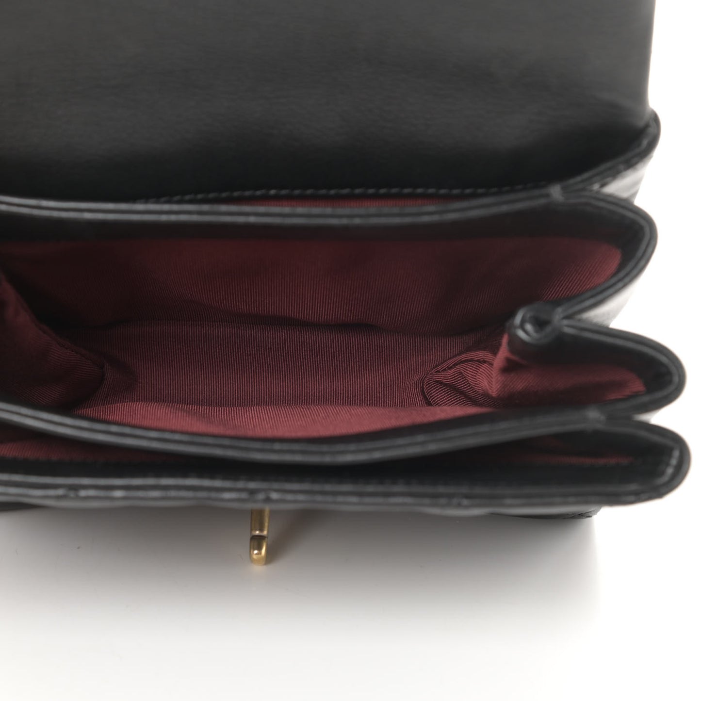 Calfskin Quilted Accordion Pearl CC Flap Bag Black