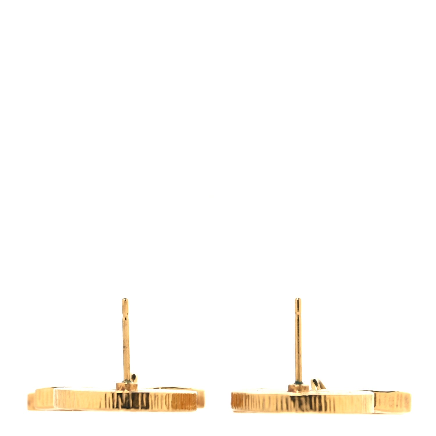 Chanel Metal Disc CC Drop Earrings Gold 3 of 5