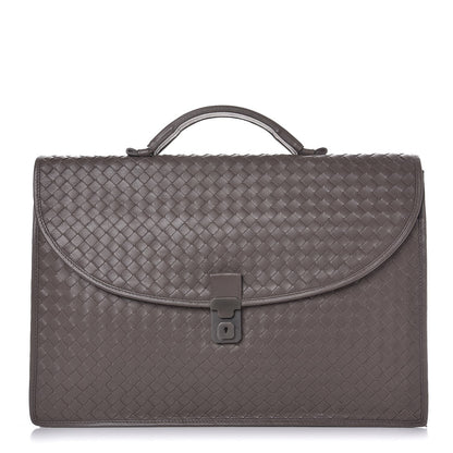 Bottega Veneta Light Calf Intrecciato Briefcase Steel 1 of 13