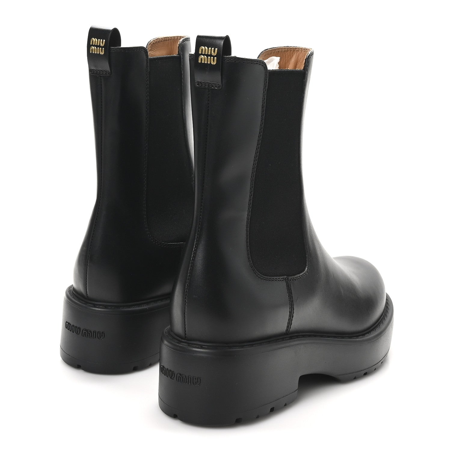 Miu Miu Vitello Chelsea Boots 39.5 Black 5 of 8
