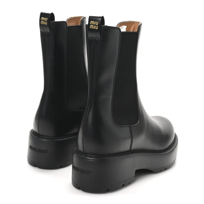 Miu Miu Vitello Chelsea Boots 39.5 Black 5 of 8